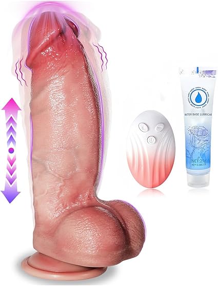 Thrusting Dildo Vibrator Sex Toys-Realistic Silicone Dildos Sex Toy for G-Spot & Stimulation 10 Thrusting & 10 Vibrating & Heating Modes,Remote Control Huge Dildo for Women & Couple