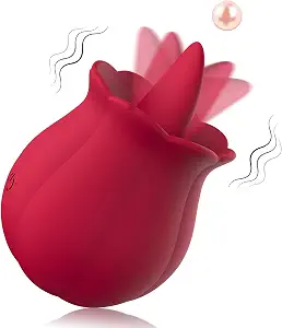 Clitoral Rose Sex Toys Vibrator Stimulator for Women, Licking Tongue Vibrating Rose Adult Toys with 10 Modes Vibration, for Couples Female Anal Clitoris Nipple Ears for Her